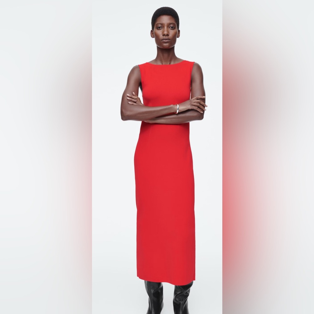 COS CORSET-DETAIL MAXI DRESS